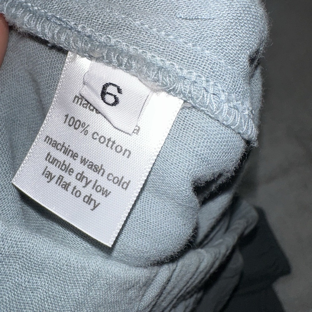 Gauzy Cotton Jogger Pant Beachy Coastal Unisex Kids 6 Teal Blue USA Made Crunchy - Picture 6 of 7